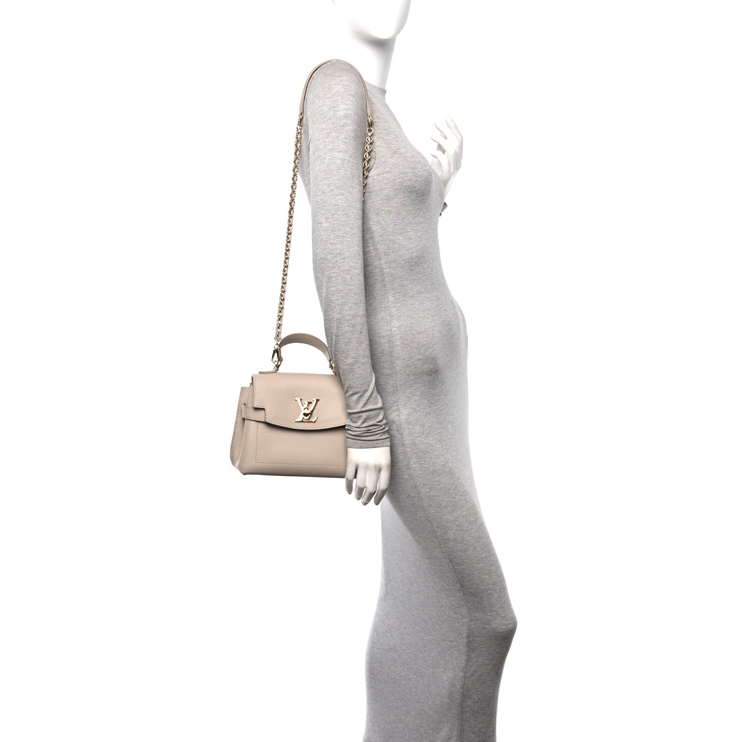 Louis Vuitton Soft Calfskin Mini Lockme Ever Greige 2 of 10