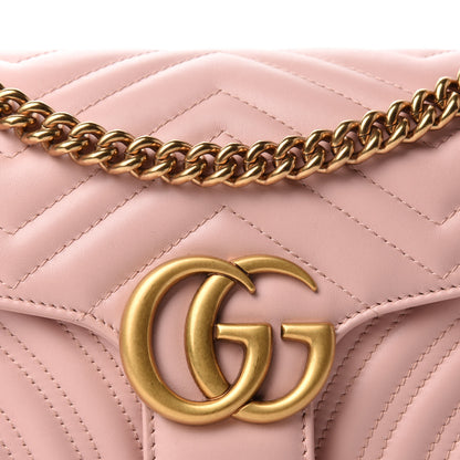Gucci Calfskin Matelasse Small GG Marmont Shoulder Bag Perfect Pink 11 of 11