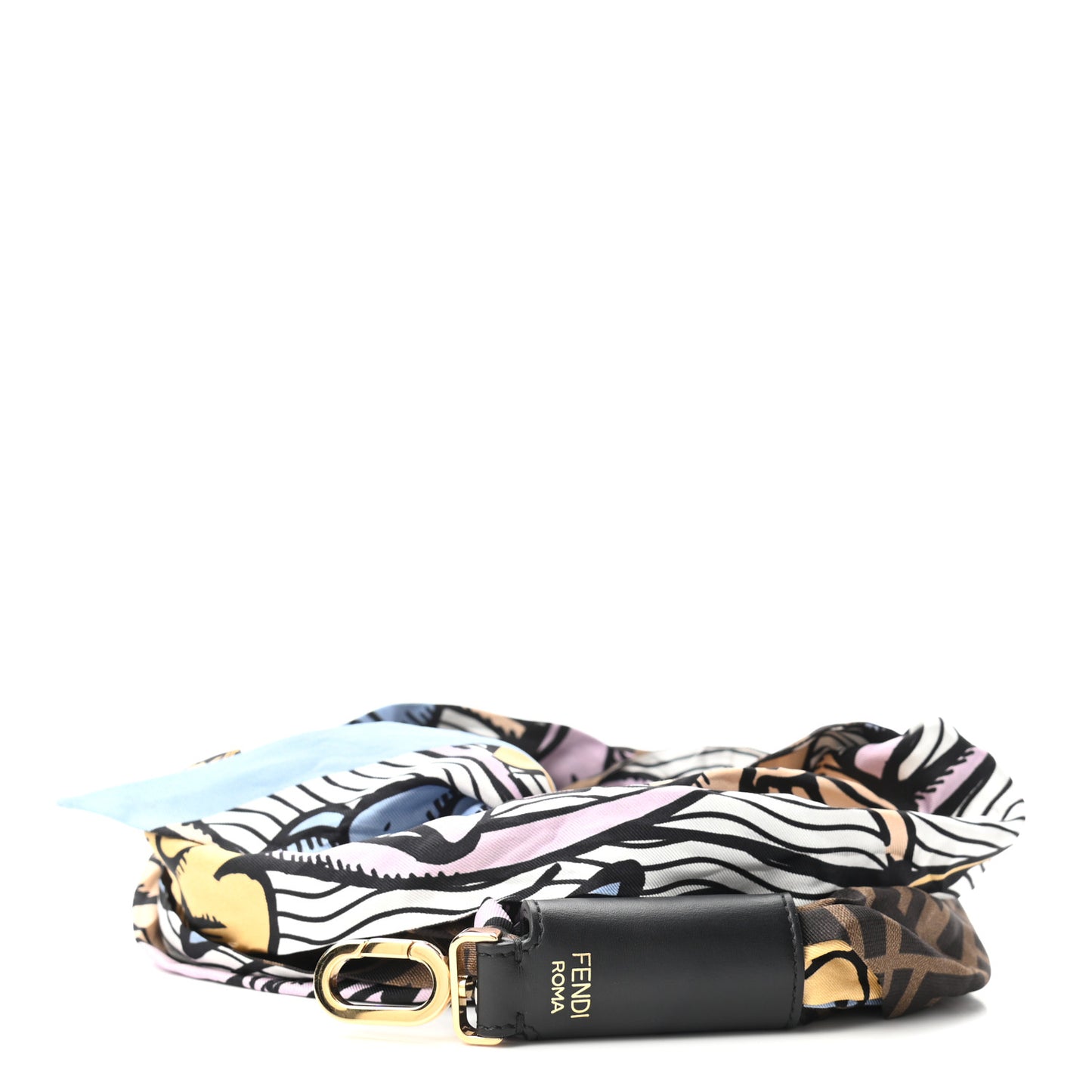 X JOSHUA VIDES Silk Calfskin FF Strap You Brown Multicolor