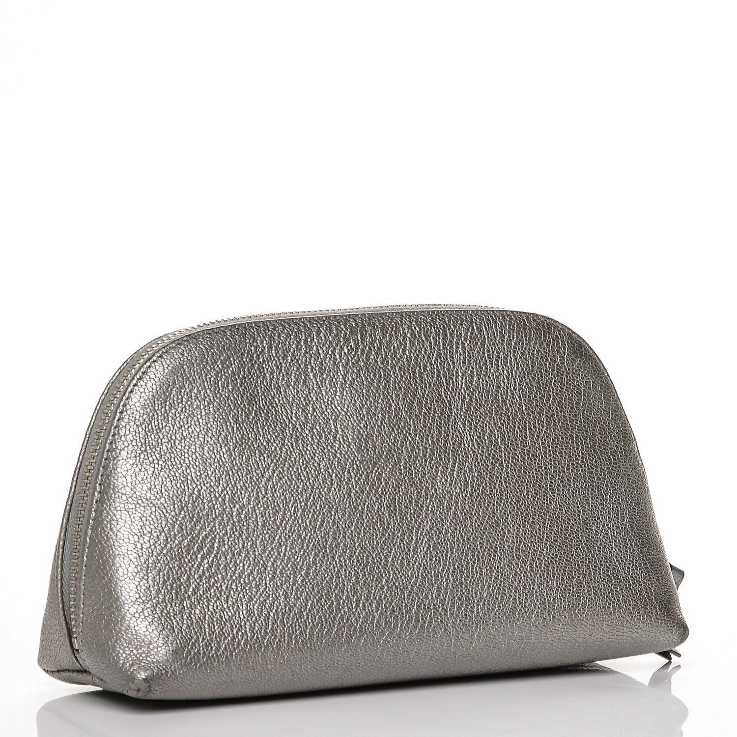 Chanel Metallic Goatskin Cosmetic Case Silver 3 of 7