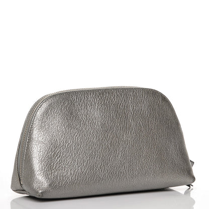 Chanel Metallic Goatskin Cosmetic Case Silver 3 of 7