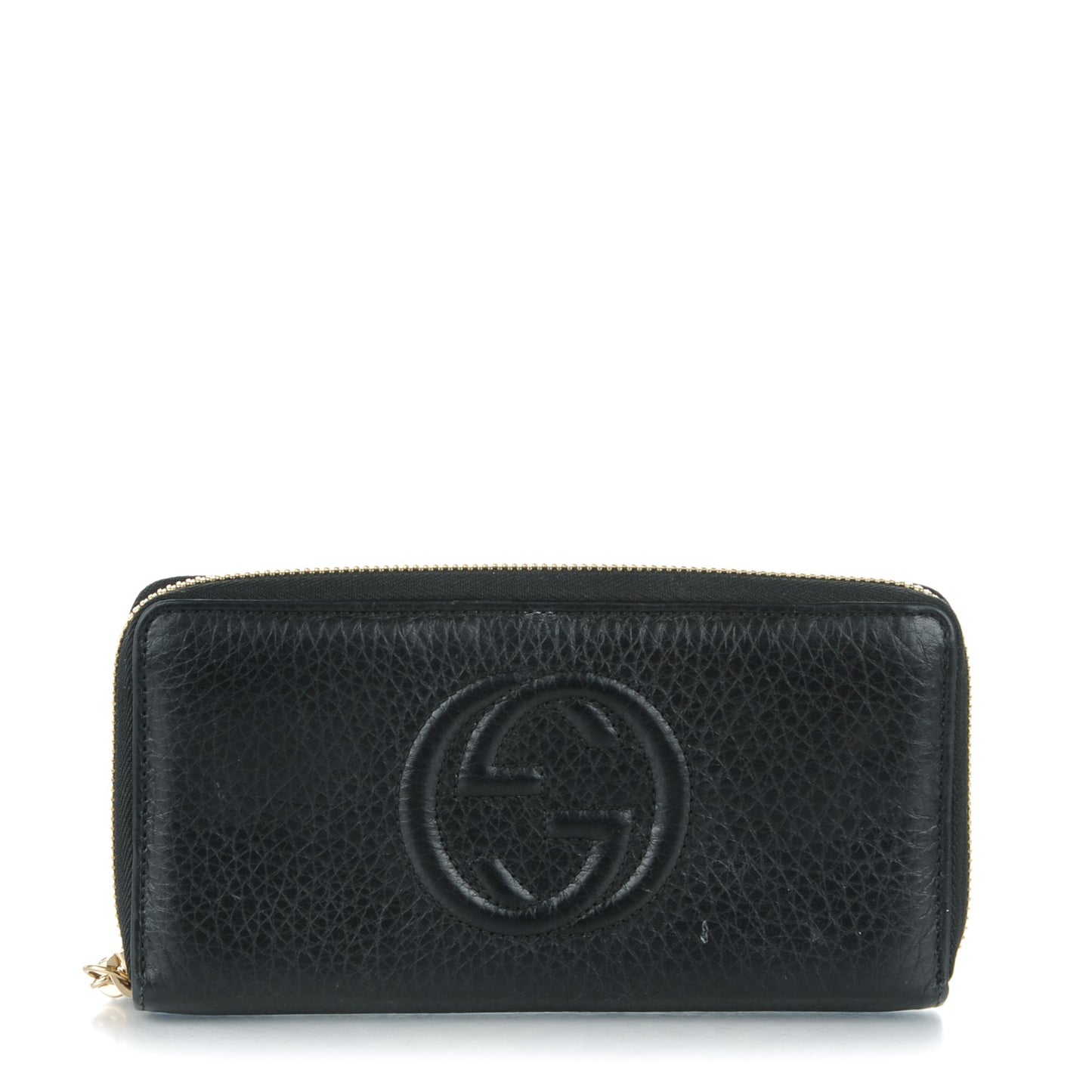 Pebbled Calfskin Soho Zip Around Wallet Black