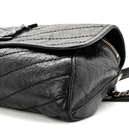 Saint Laurent Crinkled Calfskin Matelasse Monogram Niki Body Bag Black 10 of 11