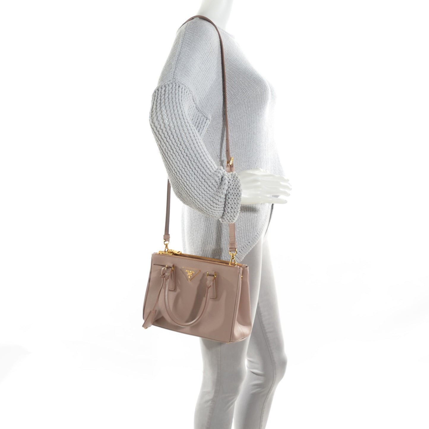 Saffiano Small Galleria Double Zip Tote Cammeo