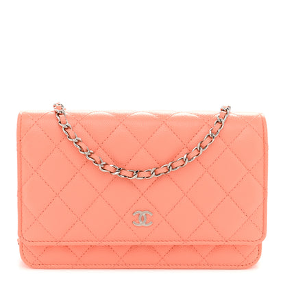 Chanel Caviar Quilted Wallet on Chain WOC Coral 1 of 12