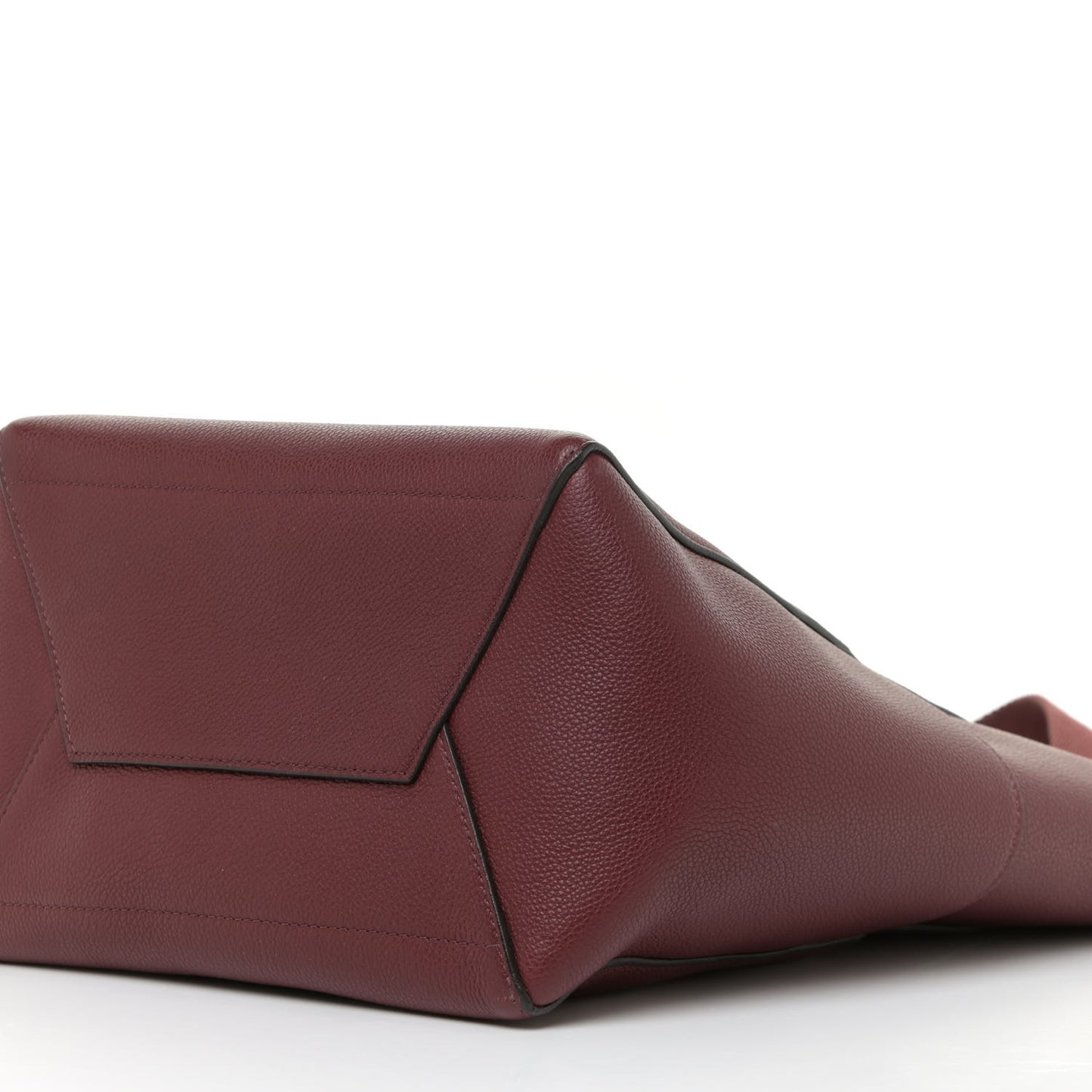 Soft Grained Calfskin Sangle Bucket Bag Burgundy
