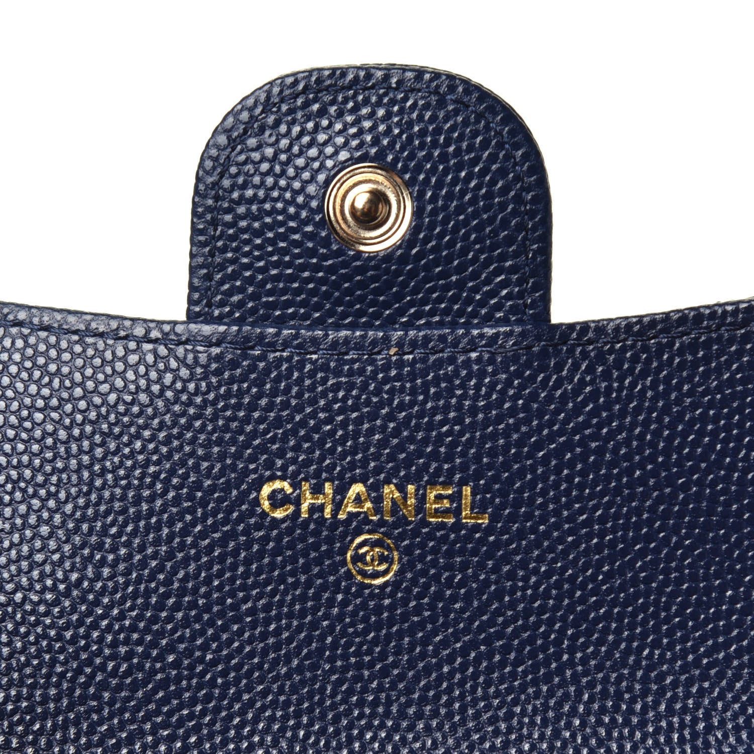Chanel Caviar Quilted Flap Card Holder Wallet Navy Blue 6 of 8