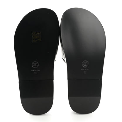Chanel Lambskin Cha-Nel Mule Sandals 35 Black Multicolor 6 of 10