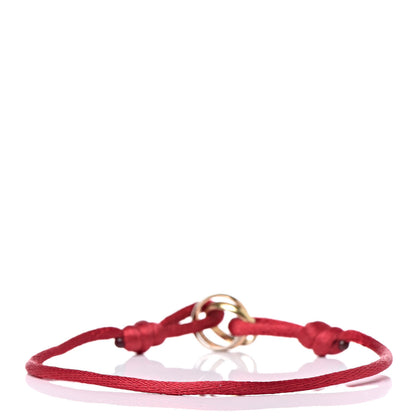 Cartier 18K Pink Yellow White Gold Trinity Cord Bracelet Red 3 of 6