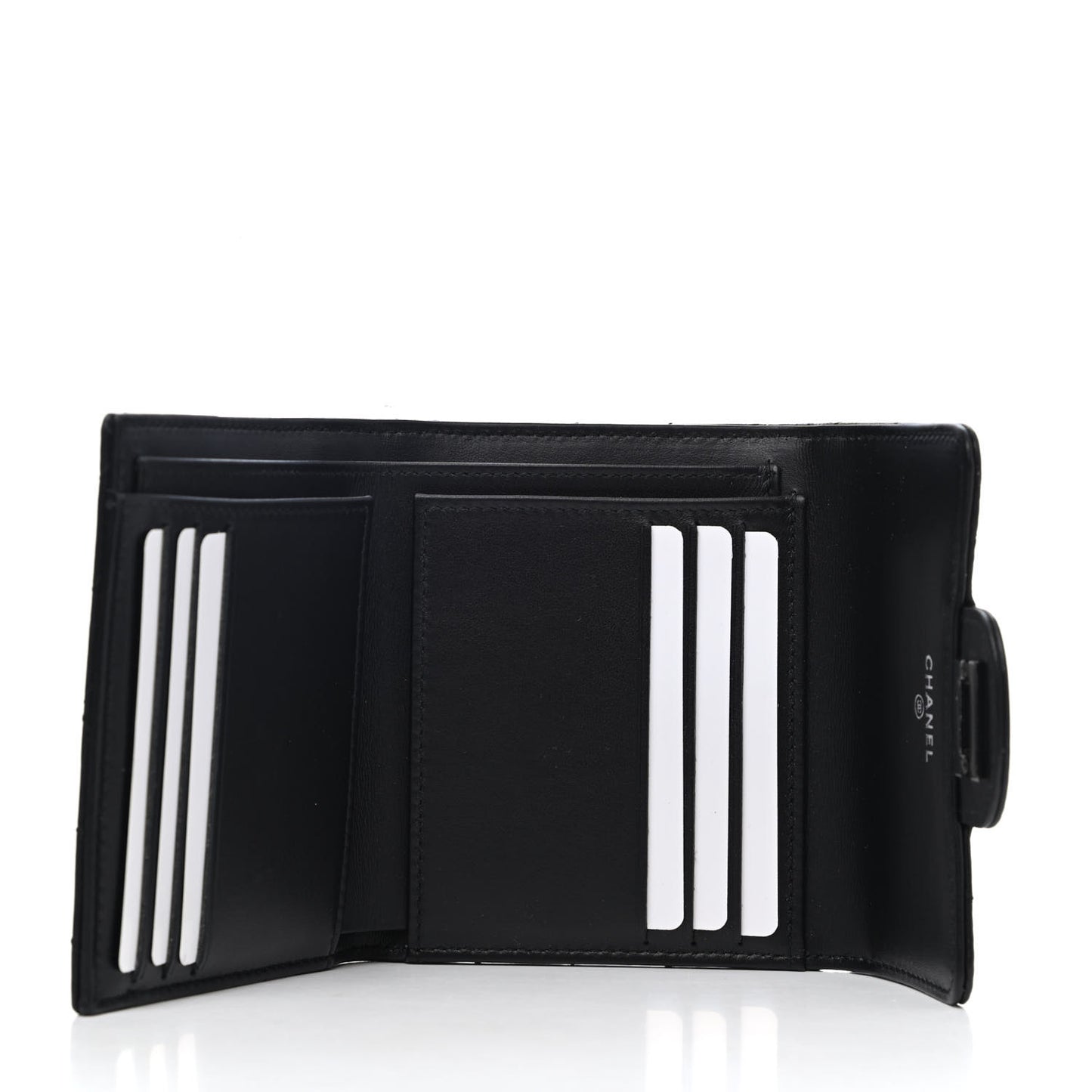 Aged Calfskin Chevron Quilted Reissue Compact Wallet So Black