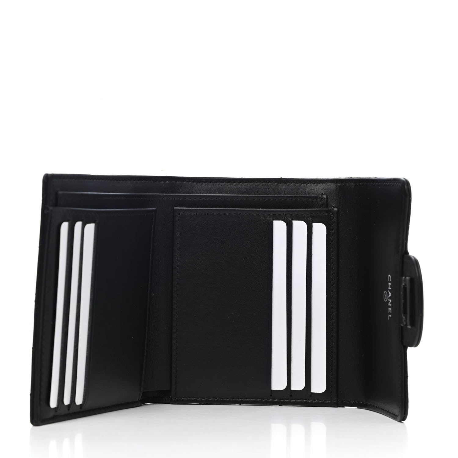 Chanel Aged Calfskin Chevron Quilted Reissue Compact Wallet So Black 4 of 4