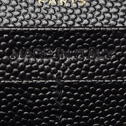 Saint Laurent Grain De Poudre Matelasse Chevron Monogram Chain Wallet Black 7 of 8