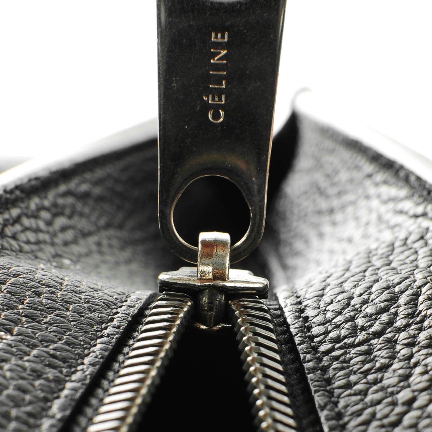 Celine Drummed Calfskin Suede Small Trapeze Black 7 of 9