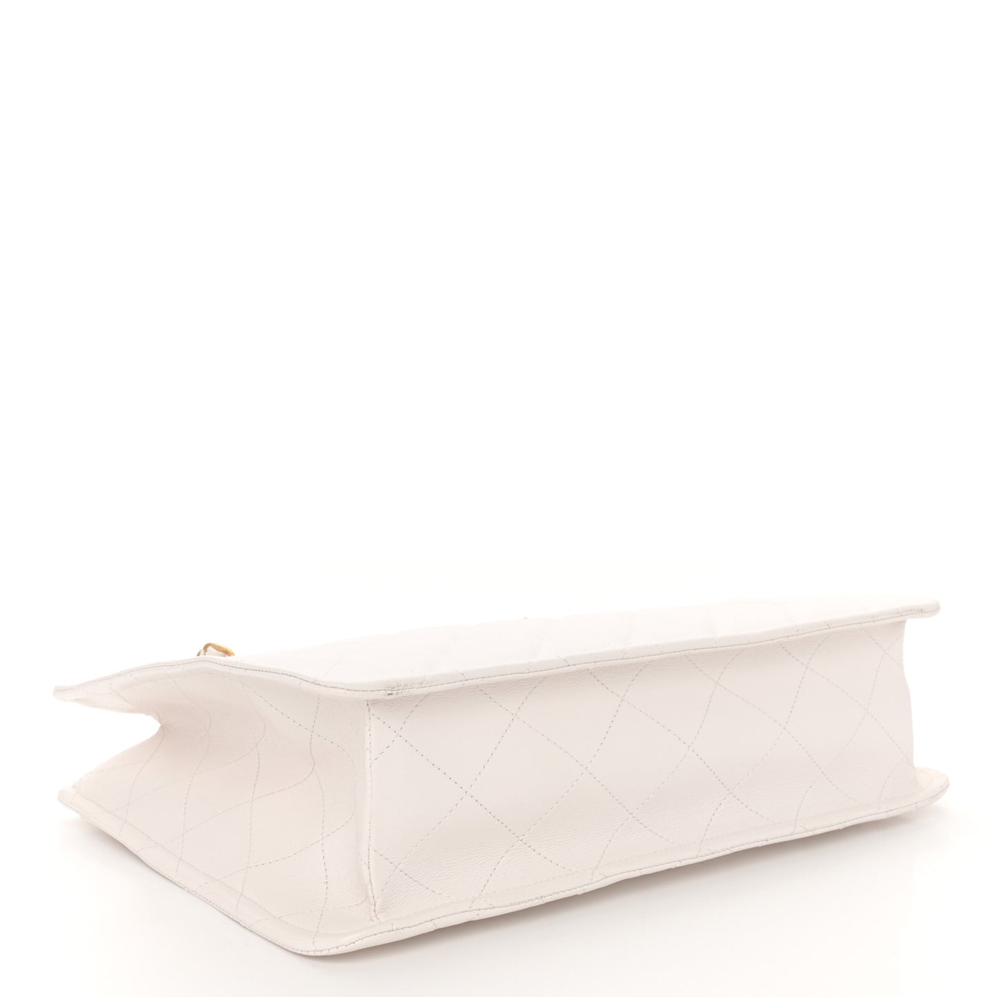 Caviar Quilted Sweet Classic Shopping Tote White