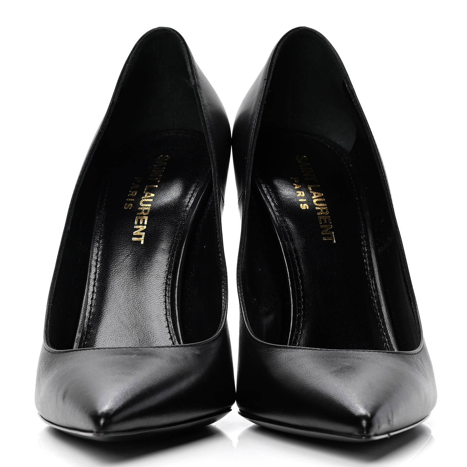 Saint Laurent Calfskin Opyum Pumps 36.5 Black Gold 2 of 5
