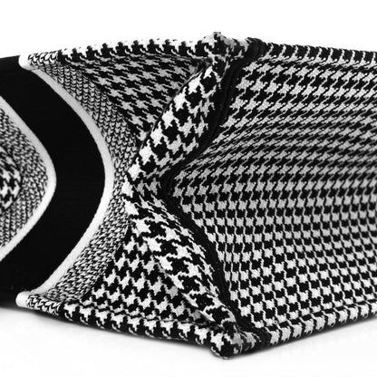 Christian Dior Canvas Houndstooth Embroidered Medium Book Tote Black White 8 of 8