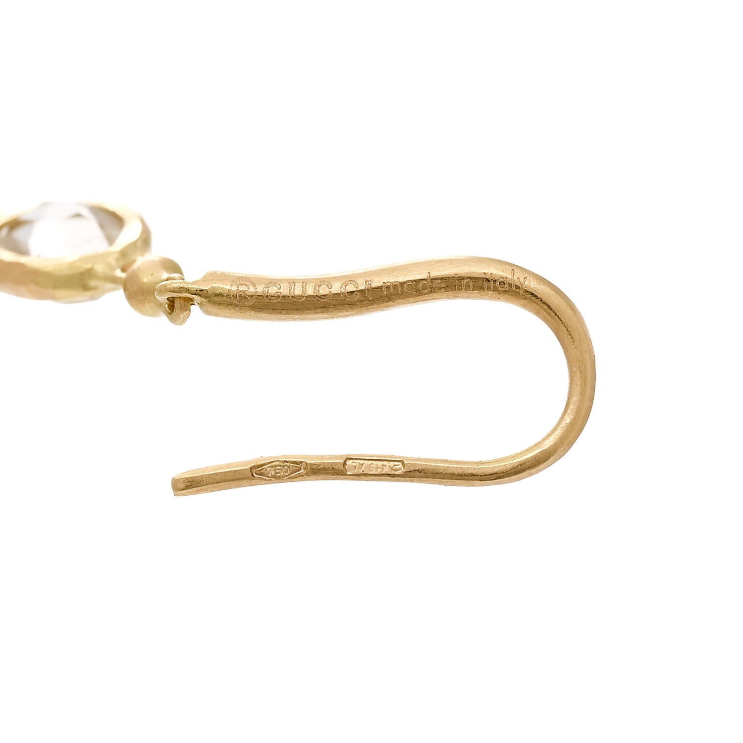 Gucci 18K Yellow Gold Quartz Drop Earrings 4 of 4