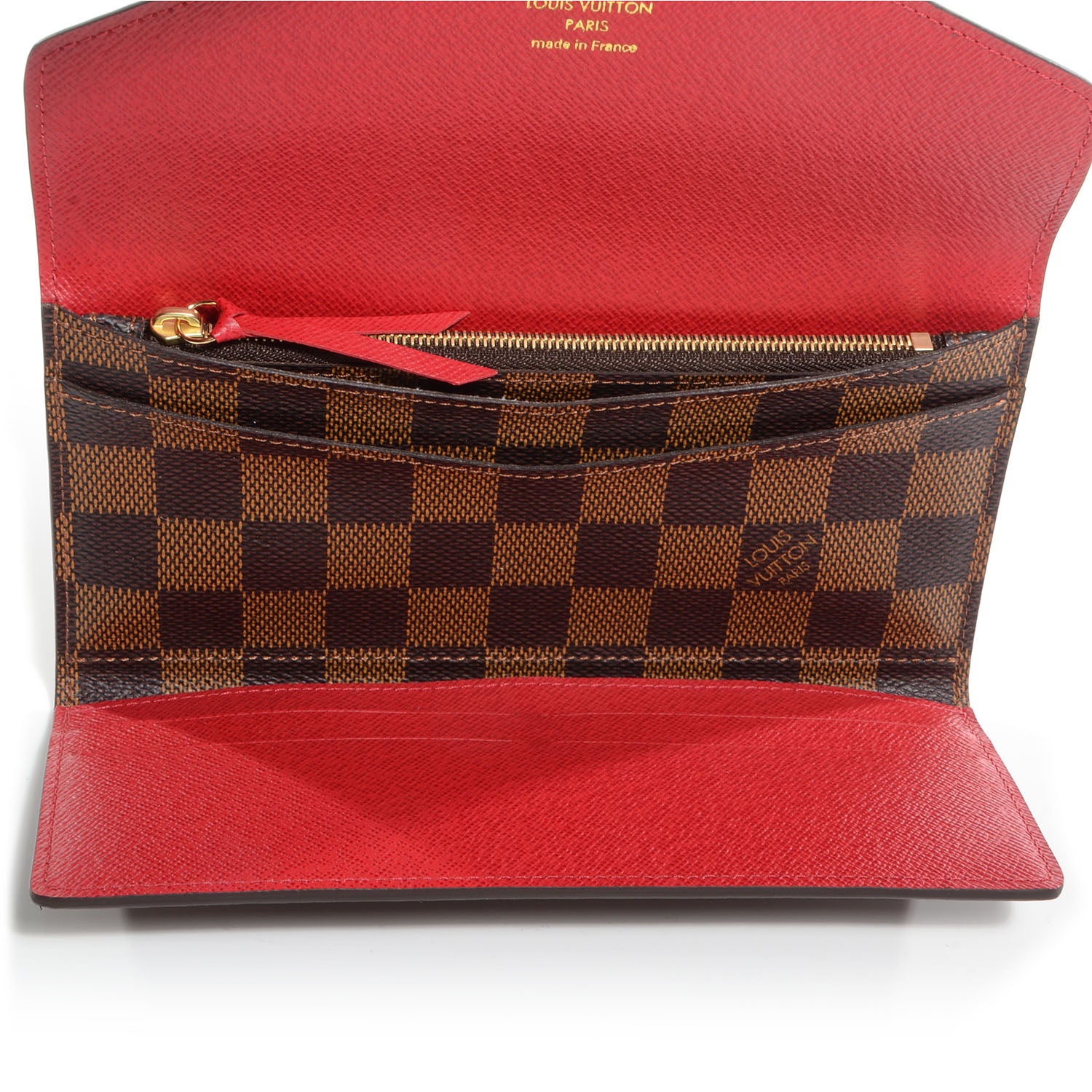 Louis Vuitton Damier Ebene Josephine Wallet Red 7 of 8
