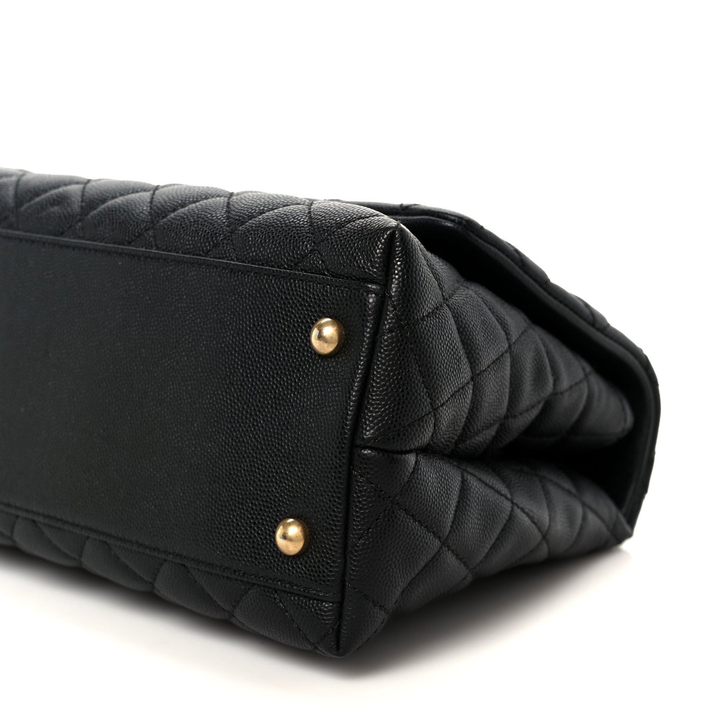 Caviar Quilted Small Coco Handle Flap Black