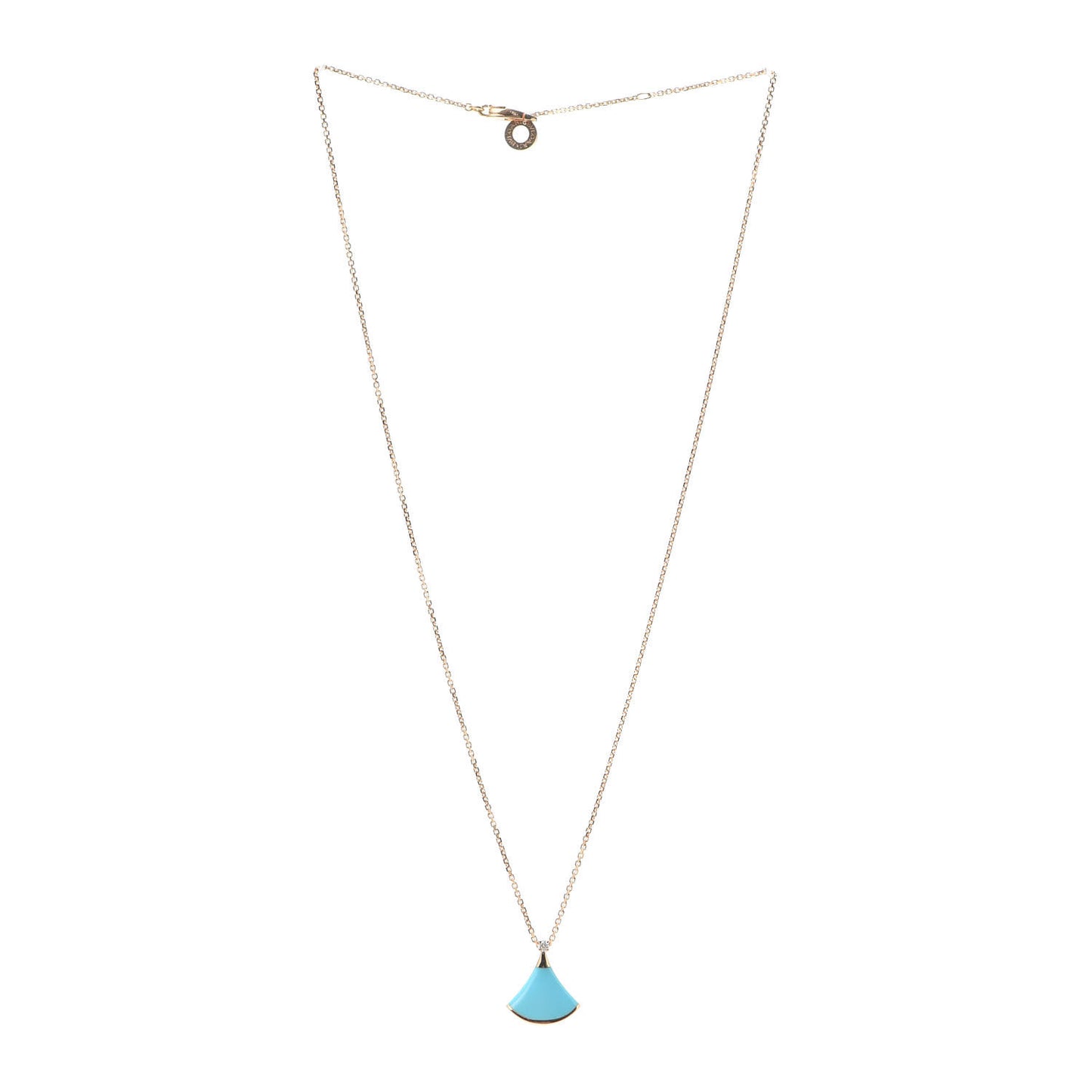 18K Rose Gold Diamond Turquoise Divas' Dream Pendant Necklace