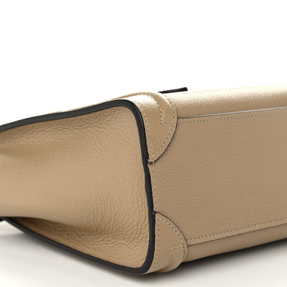 Celine Drummed Calfskin Nano Luggage Dune 10 of 11