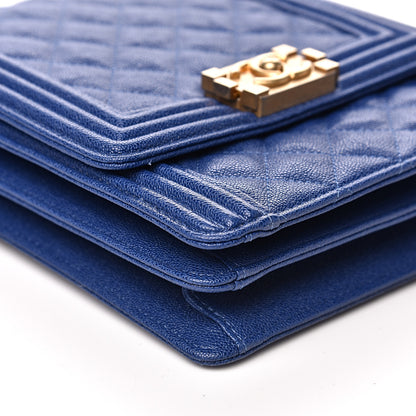 Chanel Caviar Quilted North South Boy Flap Blue 7 of 11