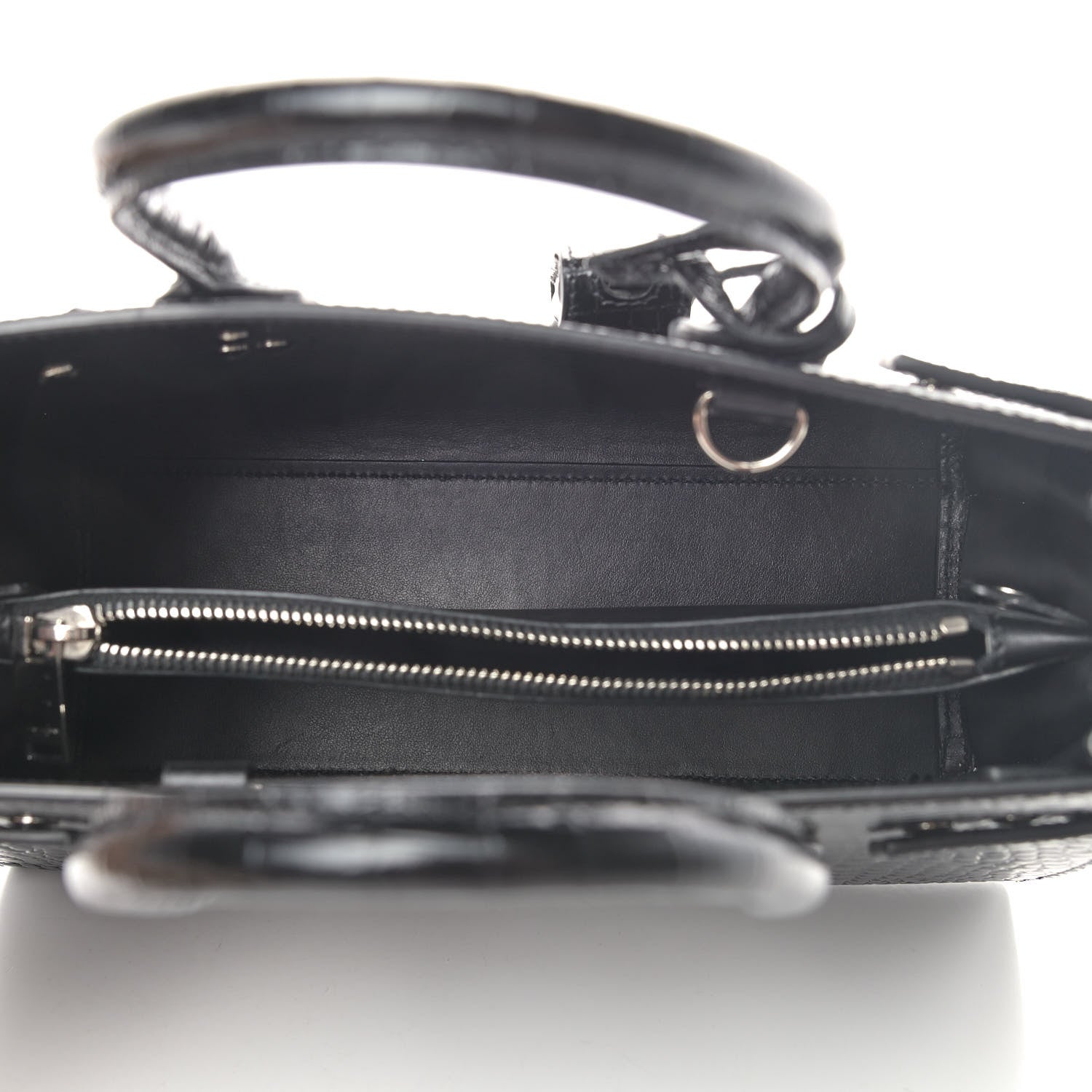 Saint Laurent Calfskin Crocodile Embossed Baby Sac De Jour Black 4 of 4