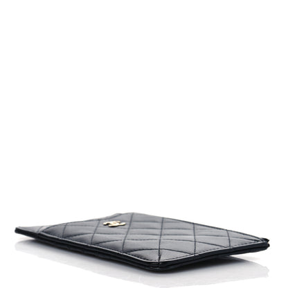 Chanel Lambskin Quilted Classic Flat Wallet Pouch Black 4 of 9