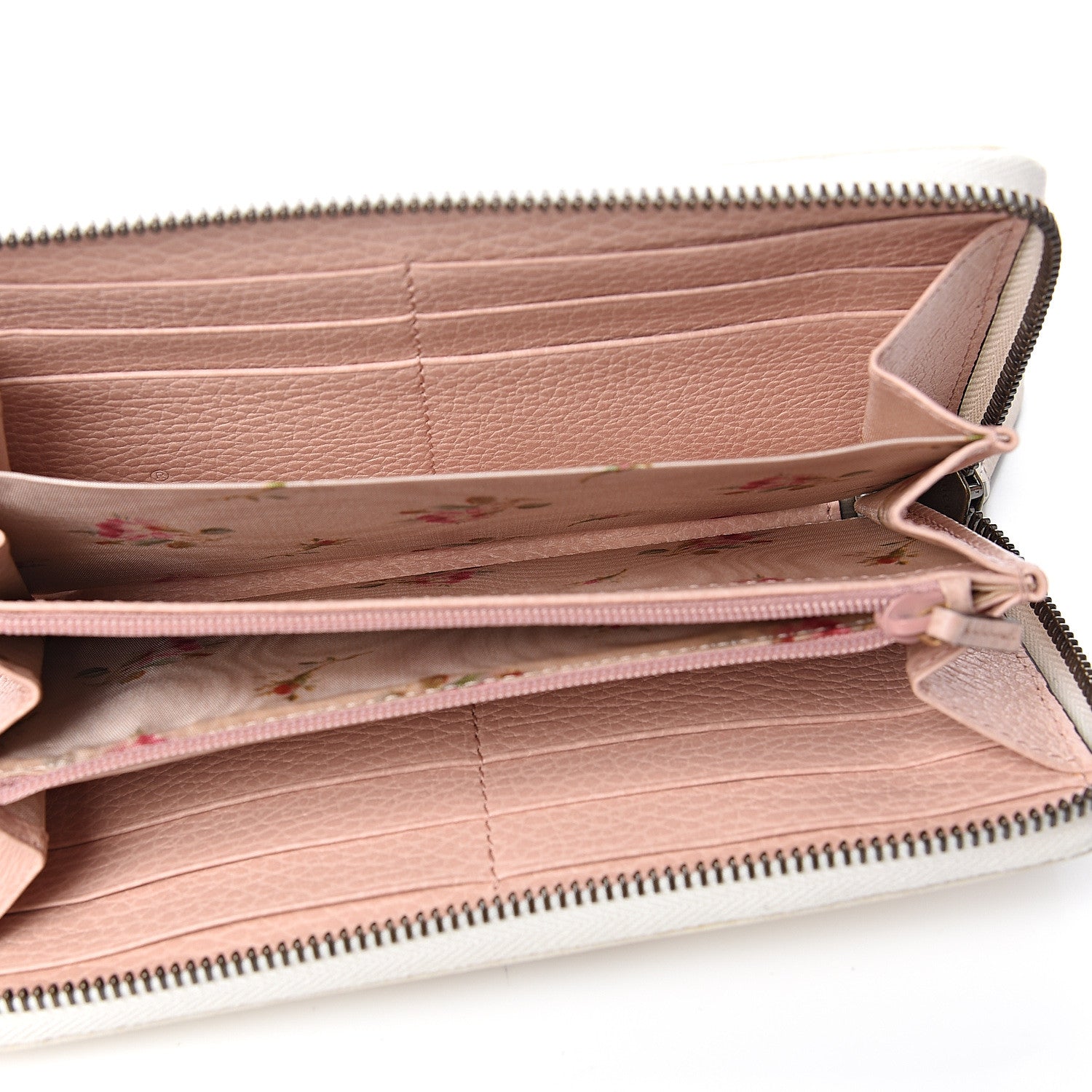 Gucci Calfskin GG Marmont Bow Zip Around Wallet Ivory 4 of 6