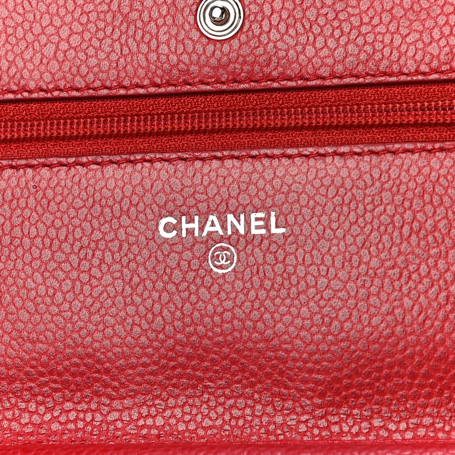 Chanel Caviar Quilted Wallet On Chain WOC Red 6 of 14