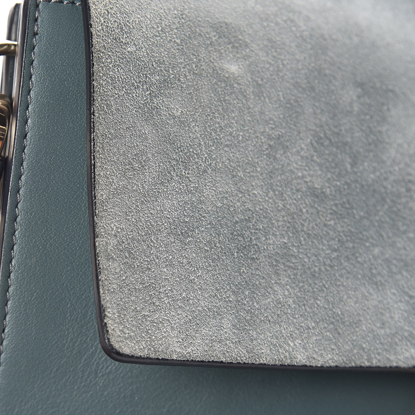 Suede Calfskin Medium Faye Shoulder Bag Cloudy Blue