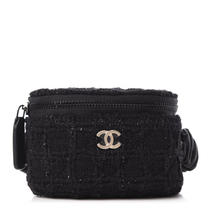 Chanel Tweed Lambskin Quilted Arm Coin Purse Black 1 of 7