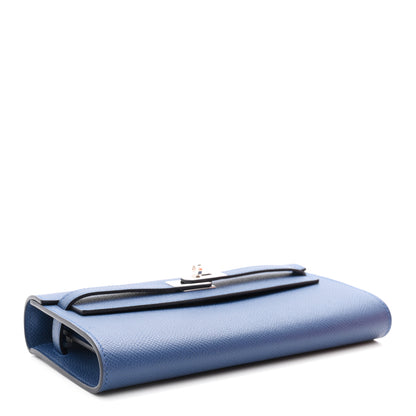 Hermes Epsom Kelly Wallet To Go Bleu Tie 4 of 11