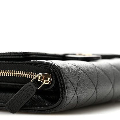 Chanel Caviar Quilted Phone Holder Wallet on Removable Chain Black 11 of 15