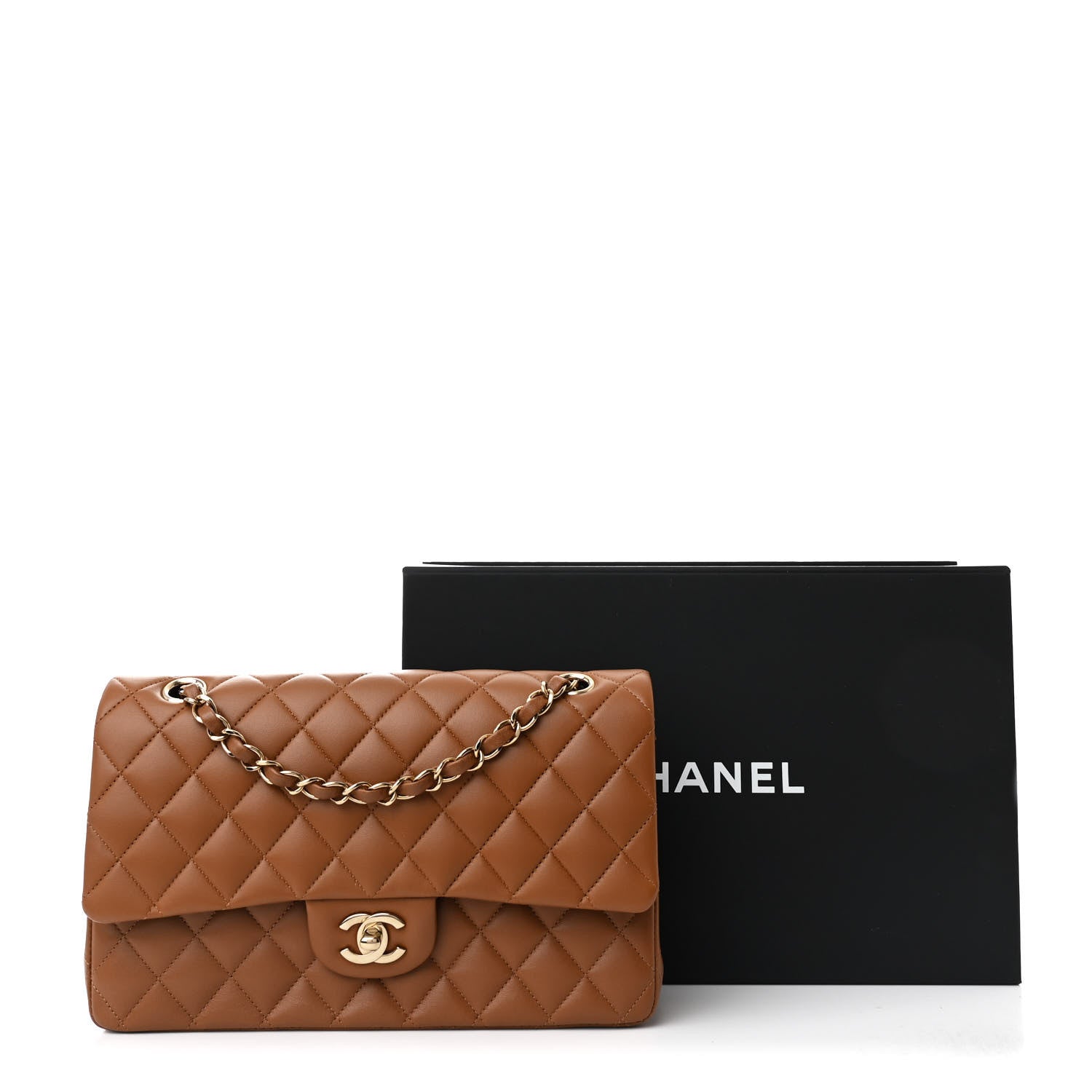 Chanel Lambskin Quilted Medium Double Flap Brown 11 of 11