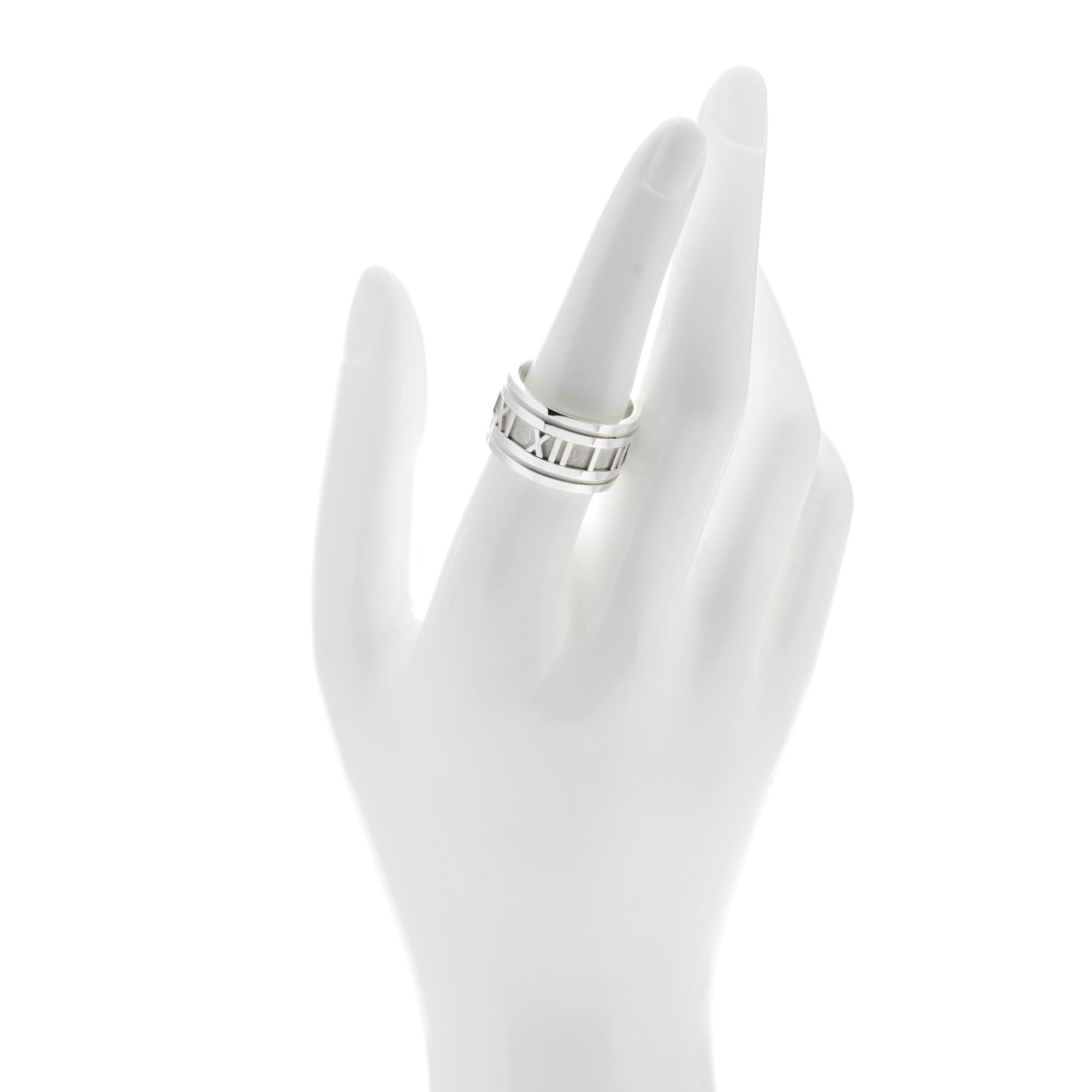 Tiffany Sterling Silver 12mm Atlas Band Ring 56 7.5 2 of 4