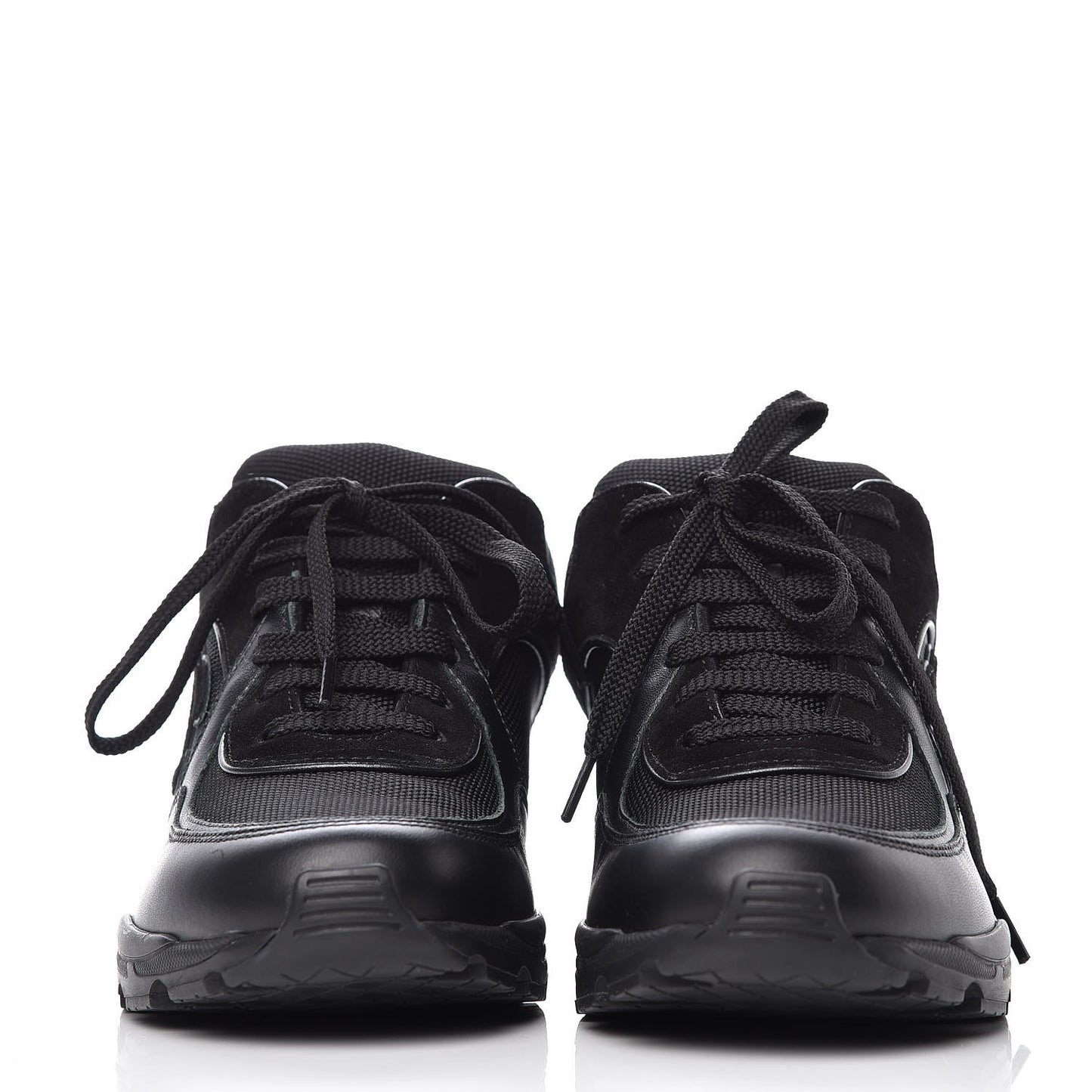 Toile Suede Calfskin CC Sneakers 35.5 Black