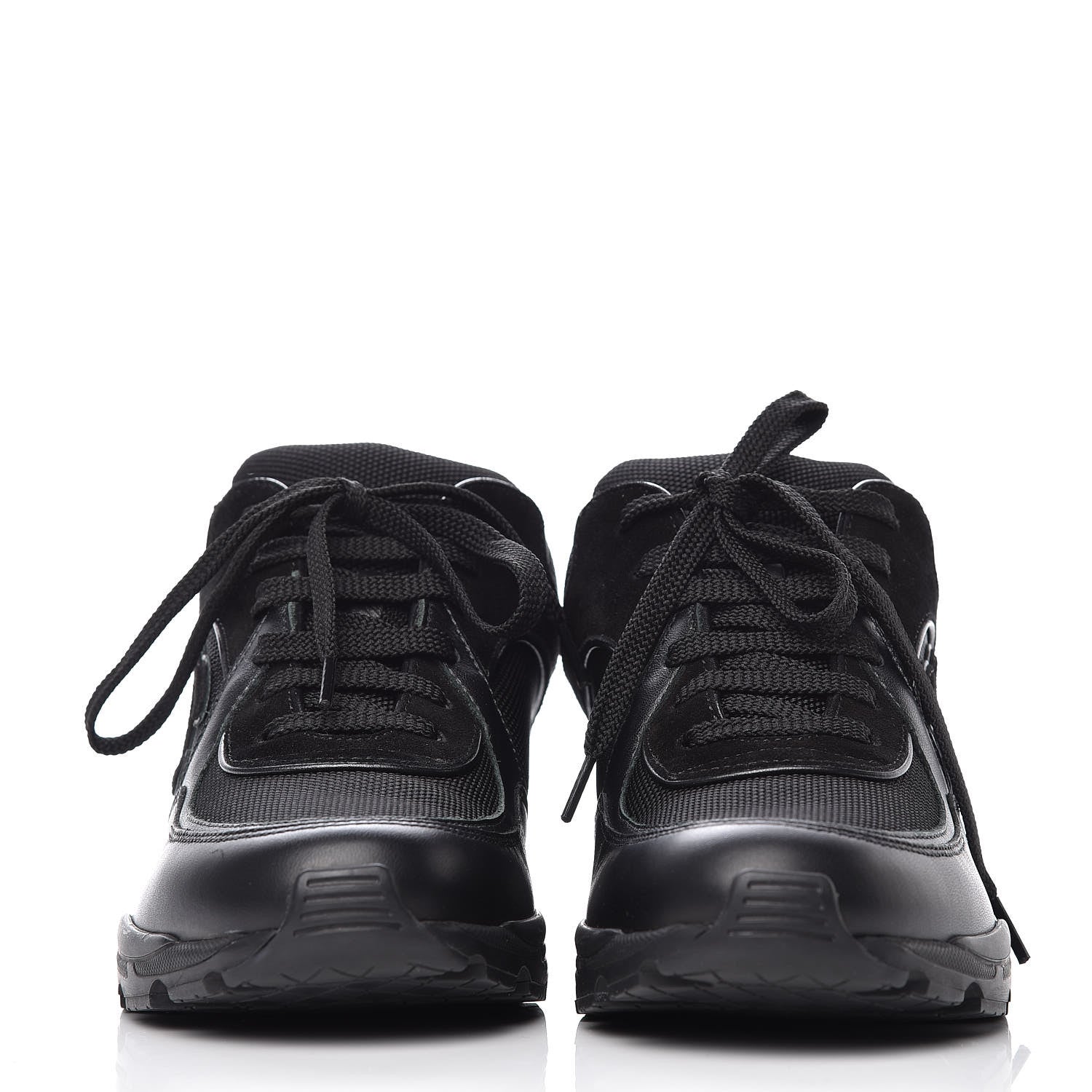 Chanel Toile Suede Calfskin CC Sneakers 35.5 Black 2 of 9