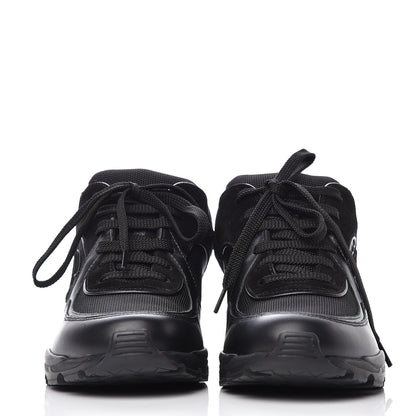 Chanel Toile Suede Calfskin CC Sneakers 35.5 Black 2 of 9