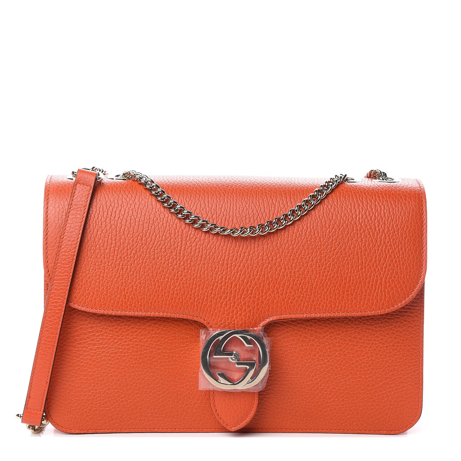 Gucci Dollar Calfskin Interlocking G Shoulder Bag Sun Orange 1 of 7