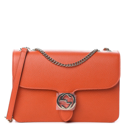 Gucci Dollar Calfskin Interlocking G Shoulder Bag Sun Orange 1 of 7