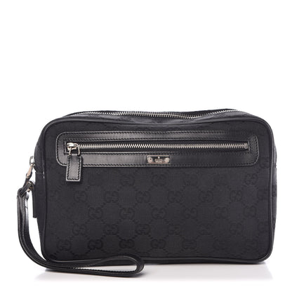 Gucci Monogram Wristlet Clutch Black 1 of 12