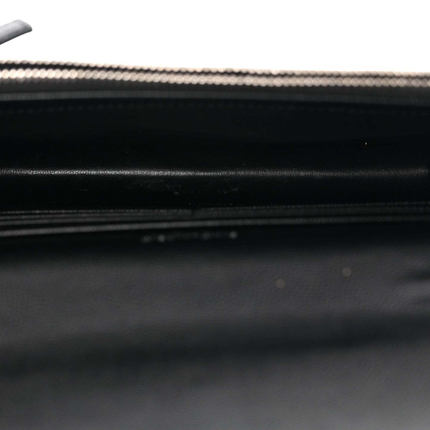 Grain De Poudre Matelasse Chevron Monogram Envelope Chain Wallet Black