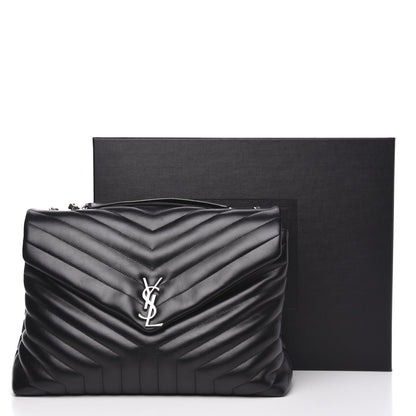 Saint Laurent Calfskin Y Quilted Monogram Large Loulou Chain Satchel Black 11 of 11