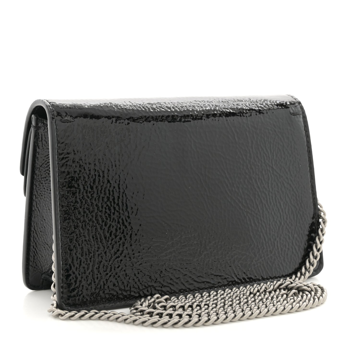 Crinkled Patent Mini Dionysus Shoulder Bag Black