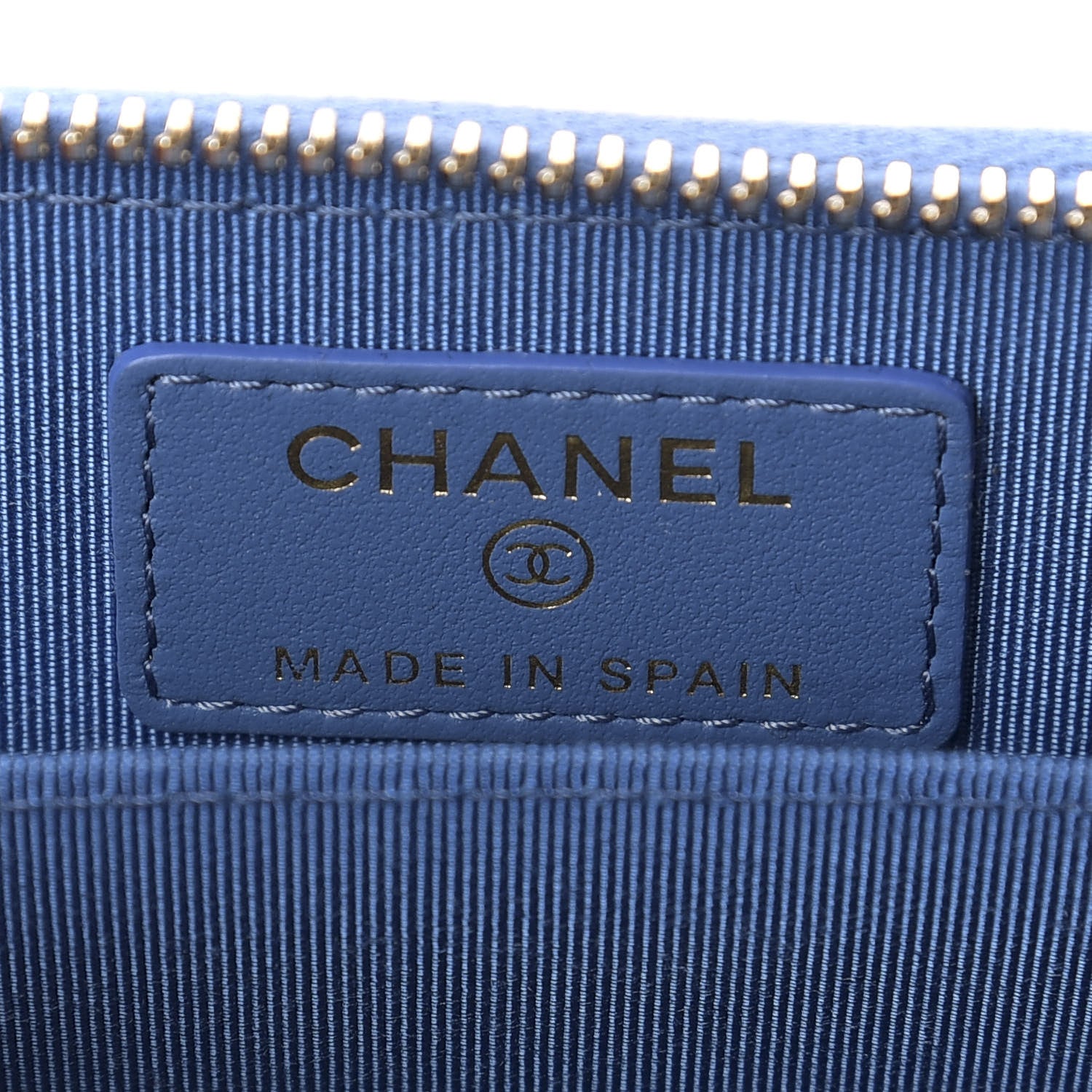 Chanel Caviar Quilted Zip Coin Purse Blue 6 of 8