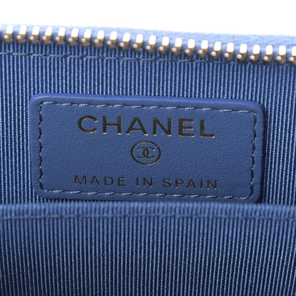 Chanel Caviar Quilted Zip Coin Purse Blue 6 of 8