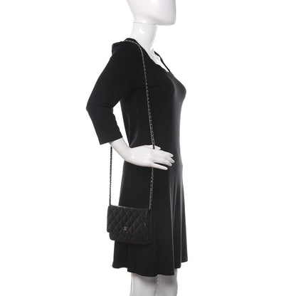 Chanel Lambskin Quilted Wallet On Chain WOC Black 2 of 12