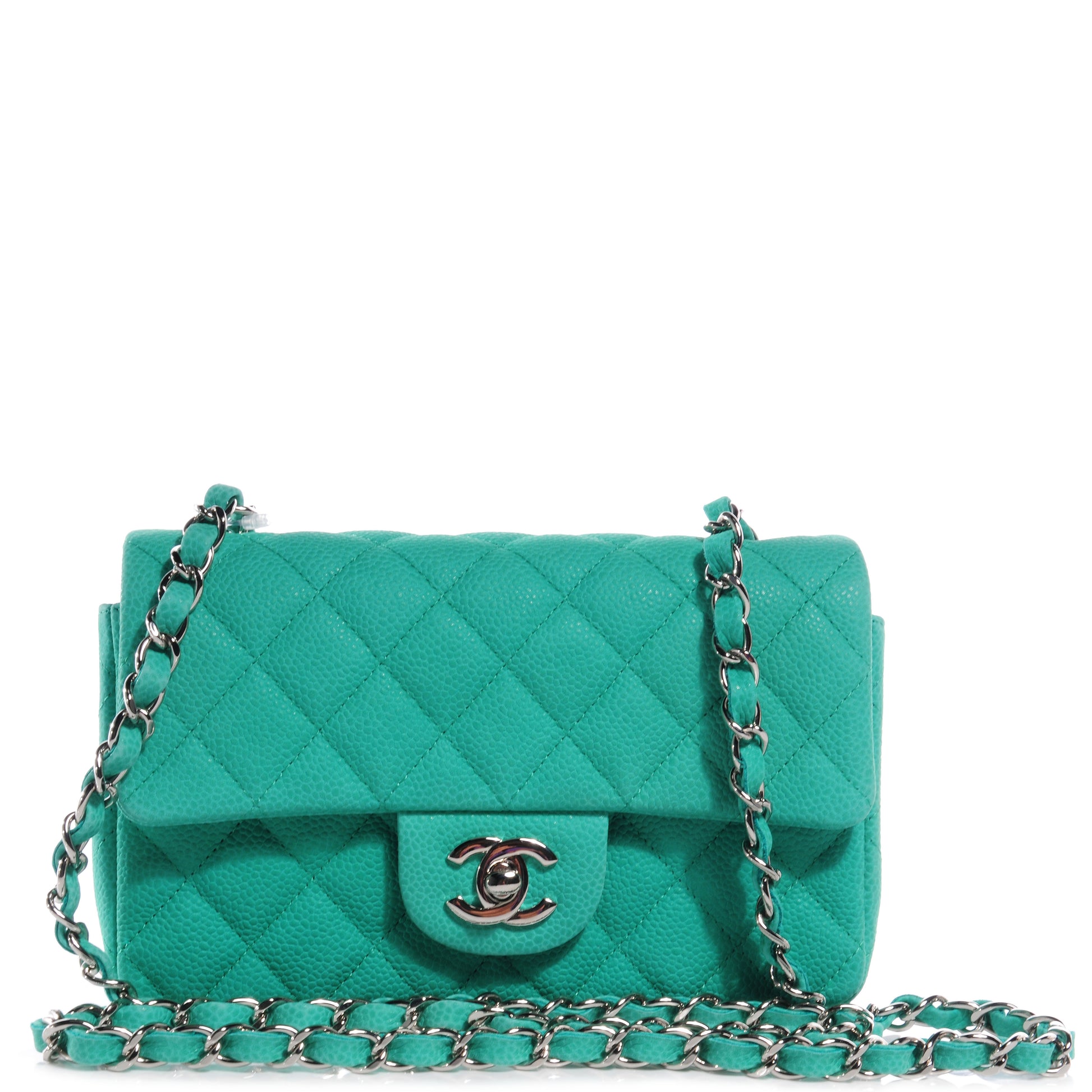 Chanel Iridescent Caviar Quilted Mini Flap Green 1 of 8