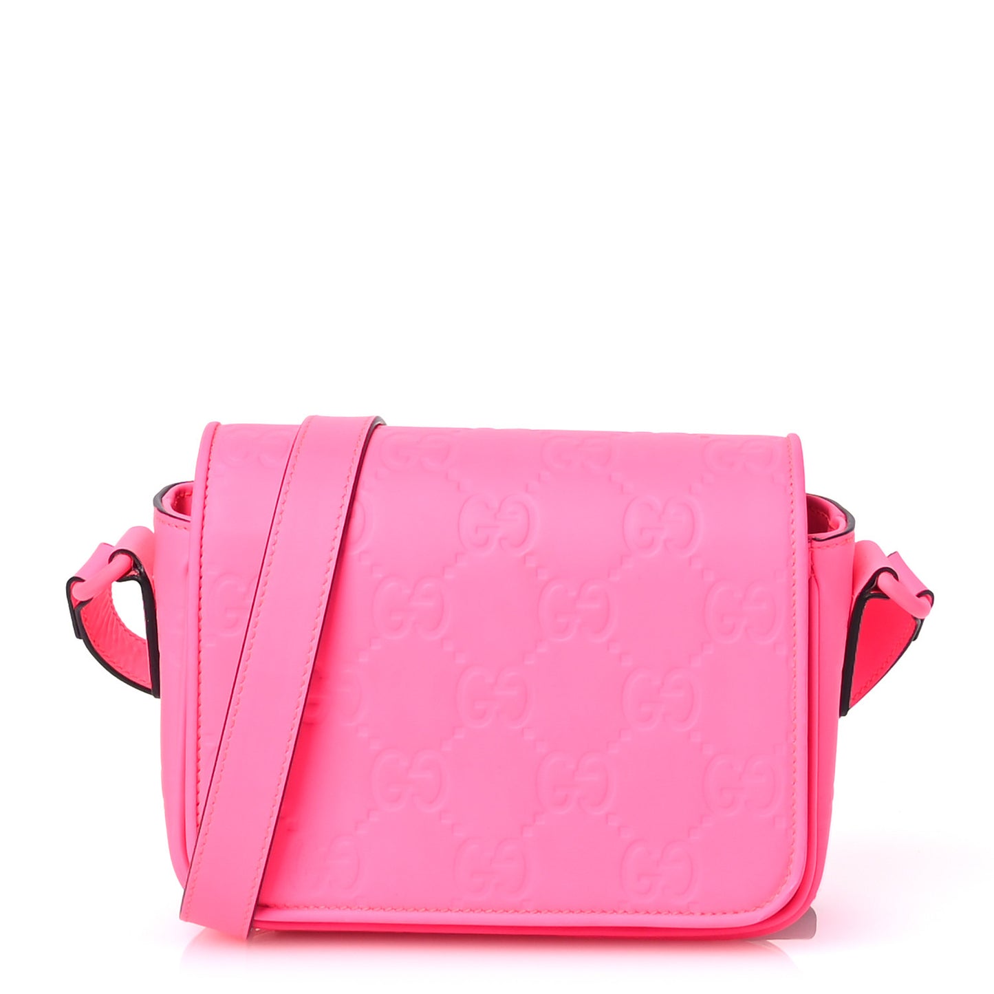 Calfskin GG Rubber Effect Super Mini Bag  Pink